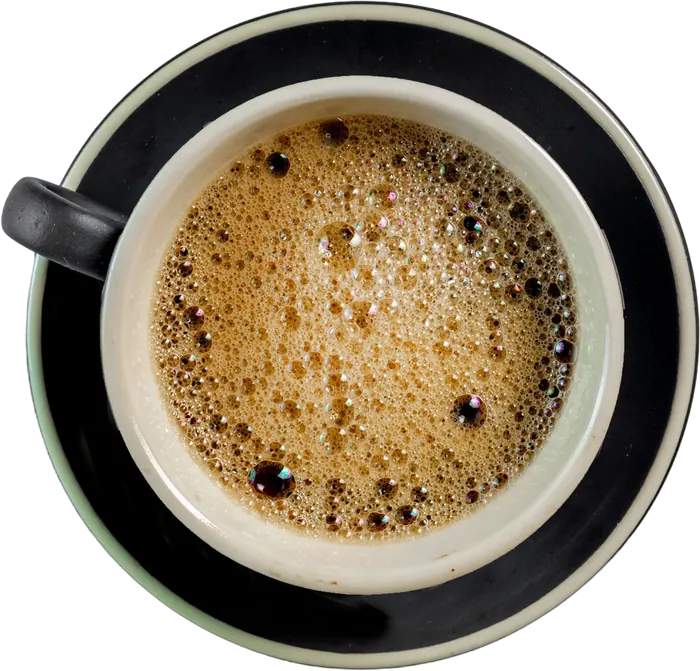Taza de espresso vista desde arriba.