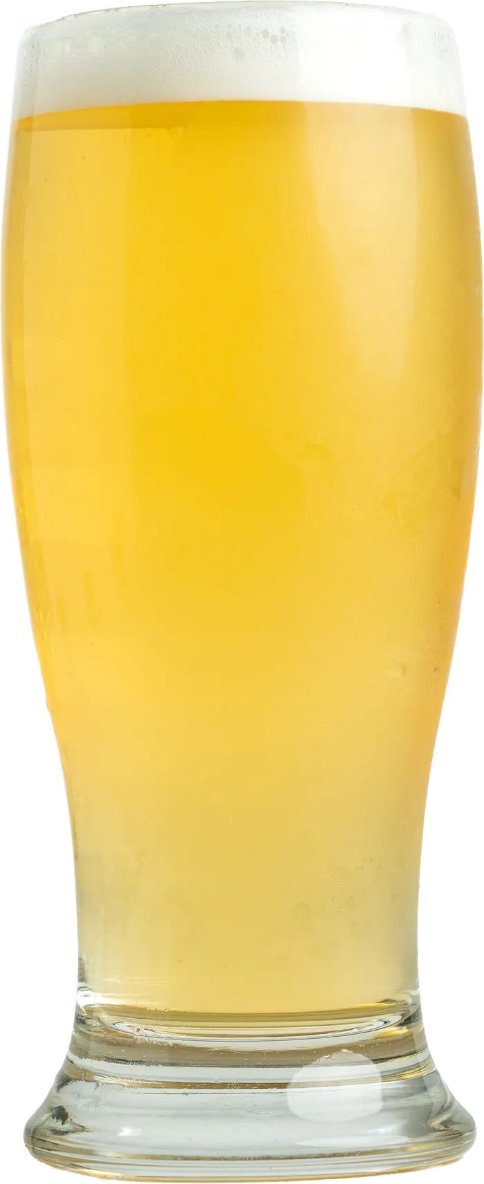 Cerveza clara de barril en vaso pinta.